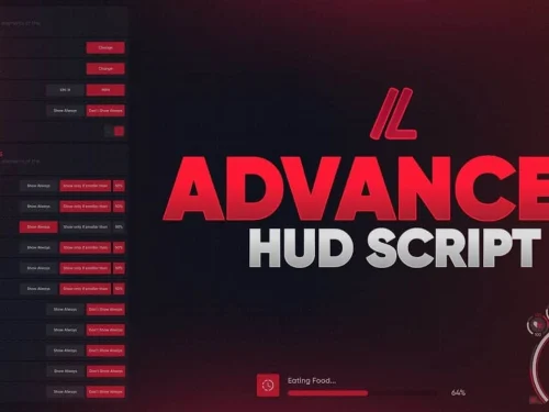 Prévia de recursos do Advanced HUD para ESX e QBCore FiveM
