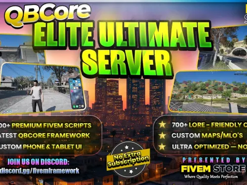 Elite Ultimate QBCore Server - 350+ Scripts & 700 Cars