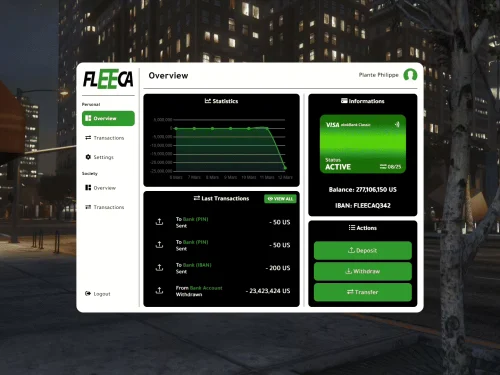 Prévia do recurso FiveM do Sistema Bancário VIP