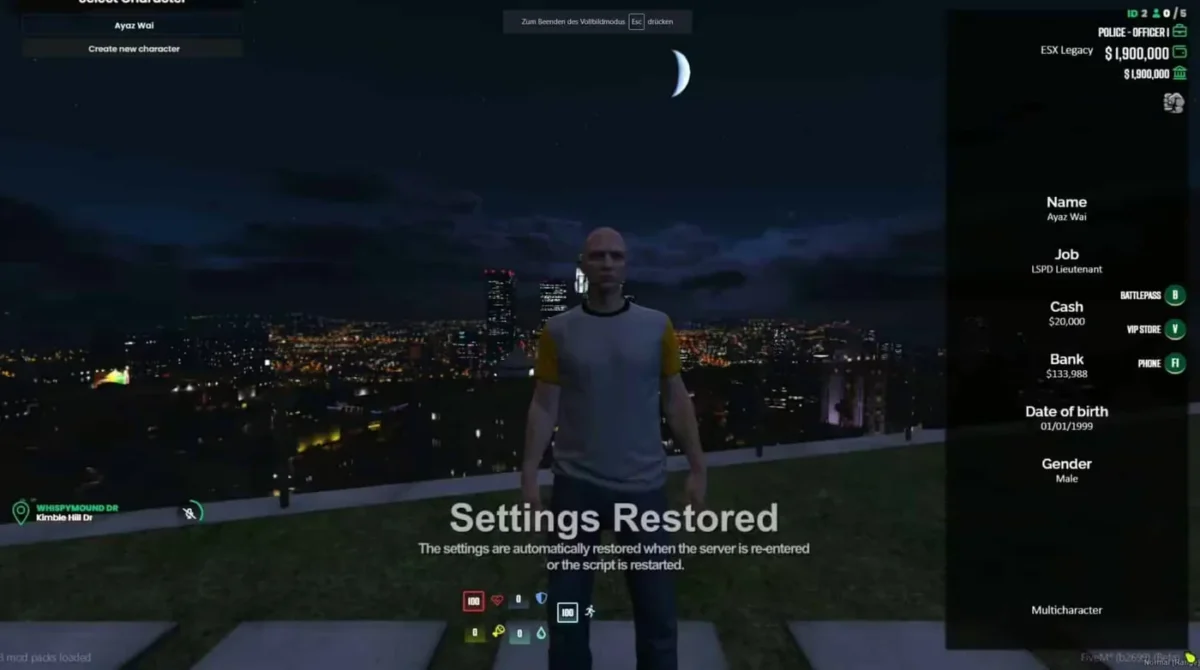VIP HUD V4 (QB) FiveM aperçu de la ressource 11