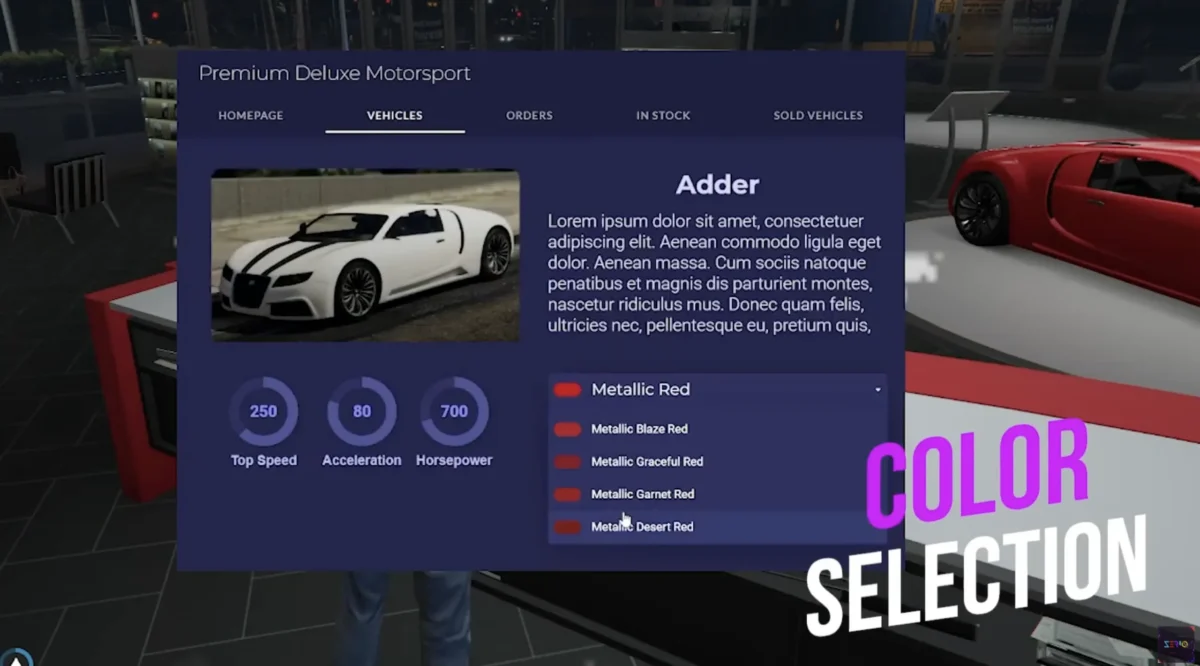 Aperçu de la ressource Zerio Cardealer FiveM 2