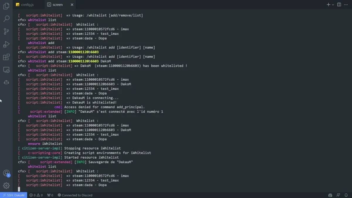 Aperçu de la ressource du système de liste blanche d'ADN FiveM 10