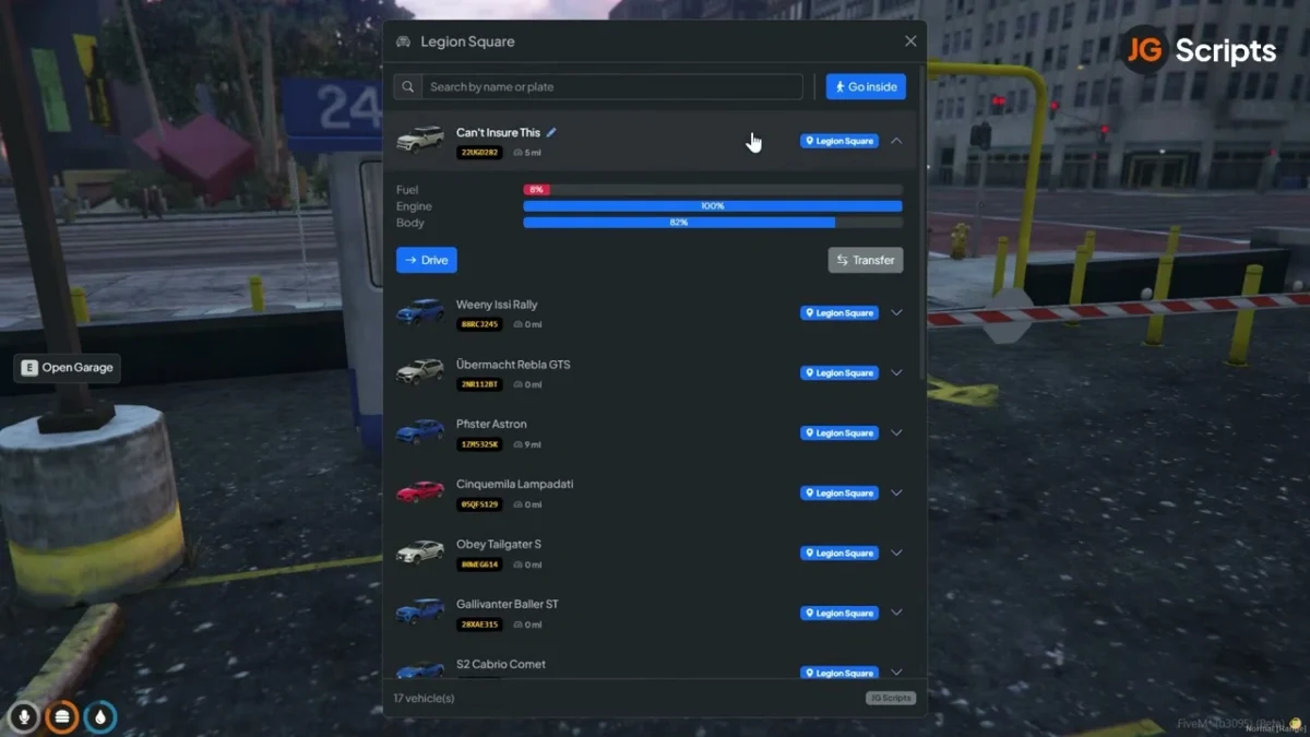 Aperçu de la ressource JG Advanced Garages FiveM 3