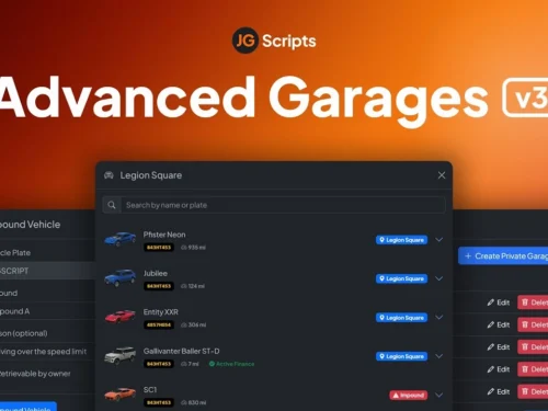 Aperçu des ressources JG Advanced Garages FiveM