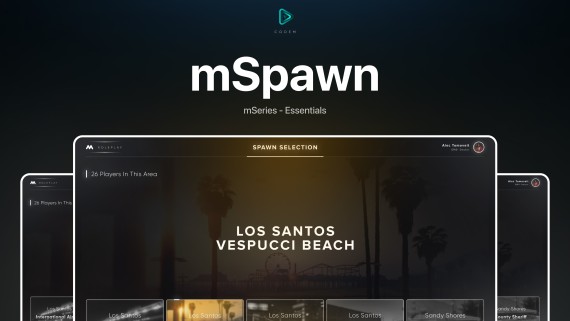 CodeM mSpawnSelector — Spawn Location Picker CodeM mSpawnSelector — Sélecteur d'emplacement de spawn FiveM aperçu de la ressource