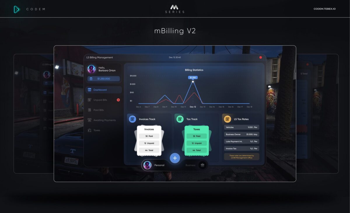 CodeM mBilling — Advanced Billing & Invoice System CodeM mBilling — Système de facturation et de devis avancé FiveM aperçu de la ressource