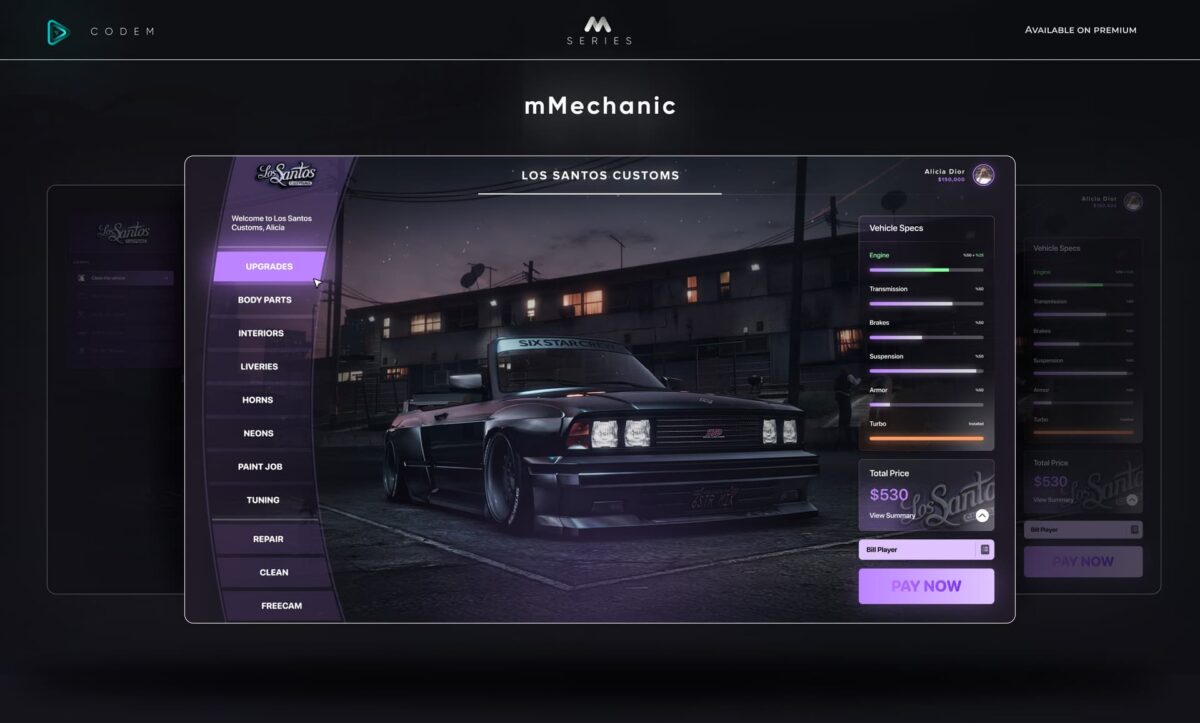 CodeM mMechanic Job — Advanced Mechanic Job System FiveM aperçu de la ressource 2