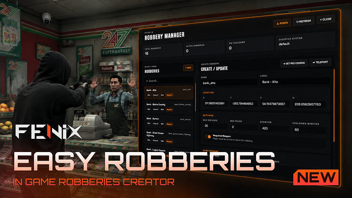 Easy robbery creator for ESX/QB/QBOX