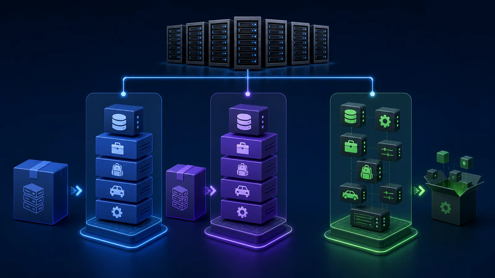 FiveM server pack comparison showing two prebuilt stacks beside a custom modular build