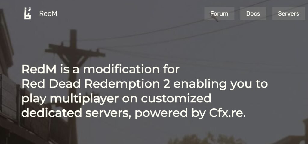 RedM Server-Dokumentationsseite für eine RedM Einrichtungsanleitung
