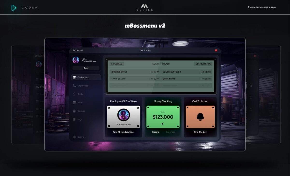 CodeM mBossMenu FiveM Ressourcen-Vorschau